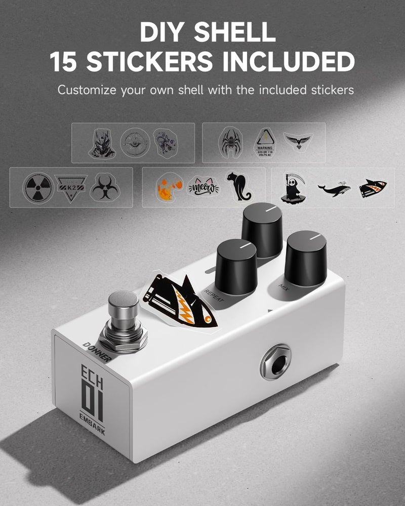 Donner EMBARK 01 ECHO Delay Guitar Pedal, DIY Shell, Electric Guitar, Analog Guitar Effect Pedal, true bypass - Image 3